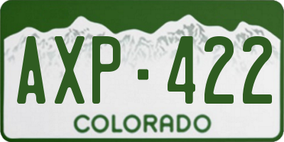 CO license plate AXP422