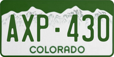 CO license plate AXP430