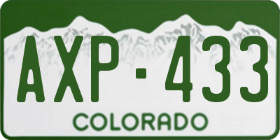 CO license plate AXP433