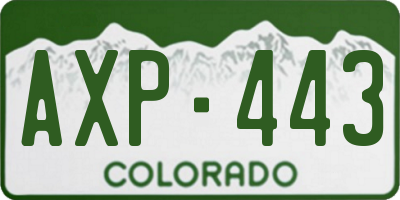 CO license plate AXP443