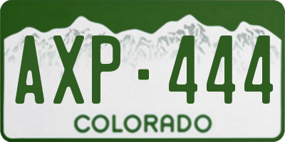 CO license plate AXP444
