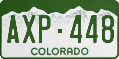 CO license plate AXP448