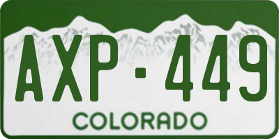 CO license plate AXP449