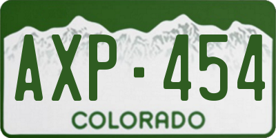 CO license plate AXP454