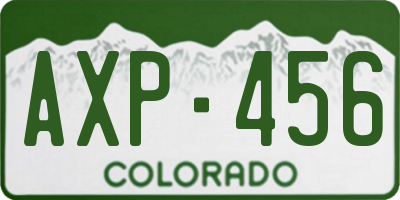 CO license plate AXP456