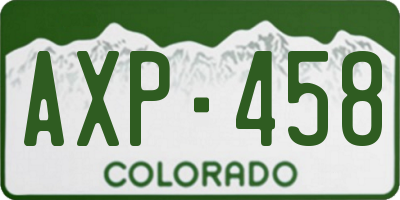 CO license plate AXP458