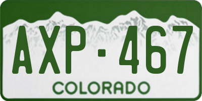 CO license plate AXP467