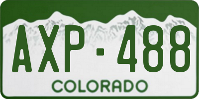 CO license plate AXP488