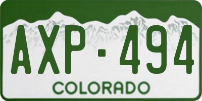 CO license plate AXP494