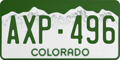 CO license plate AXP496