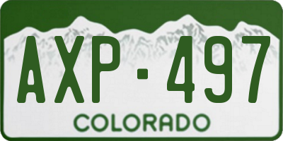 CO license plate AXP497