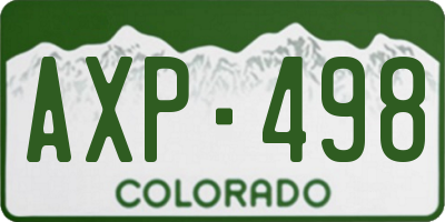 CO license plate AXP498