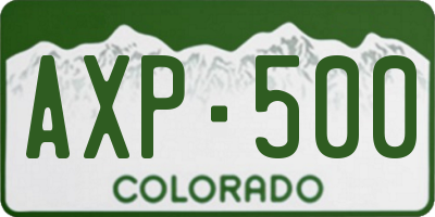 CO license plate AXP500