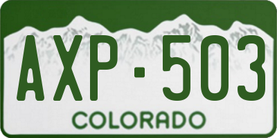 CO license plate AXP503