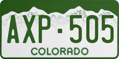 CO license plate AXP505