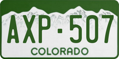 CO license plate AXP507