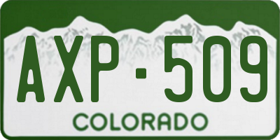 CO license plate AXP509