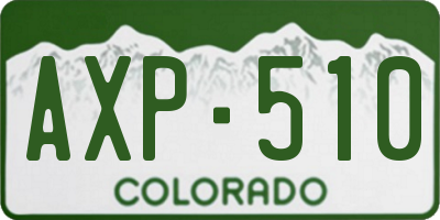 CO license plate AXP510