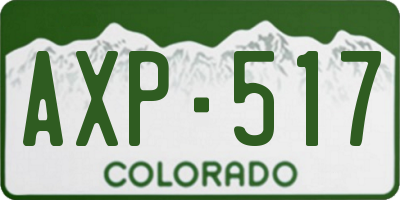CO license plate AXP517