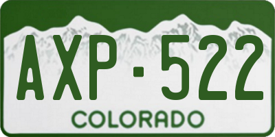 CO license plate AXP522