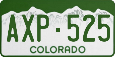 CO license plate AXP525