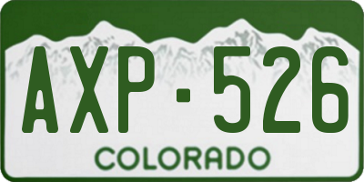 CO license plate AXP526