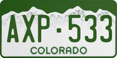 CO license plate AXP533