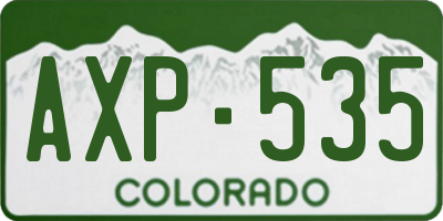 CO license plate AXP535
