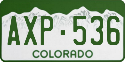 CO license plate AXP536