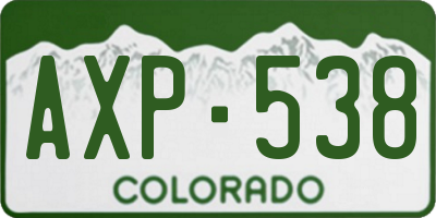 CO license plate AXP538