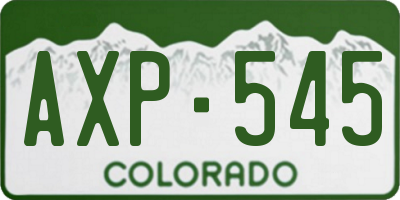 CO license plate AXP545