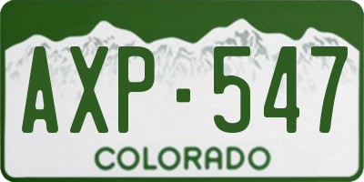 CO license plate AXP547