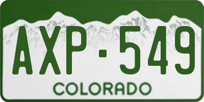 CO license plate AXP549