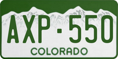 CO license plate AXP550