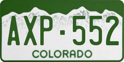 CO license plate AXP552