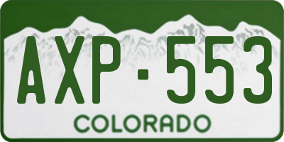 CO license plate AXP553
