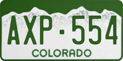 CO license plate AXP554