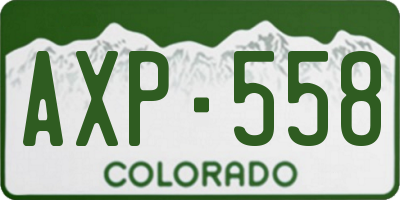 CO license plate AXP558
