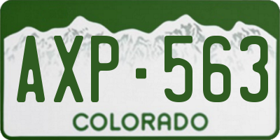 CO license plate AXP563