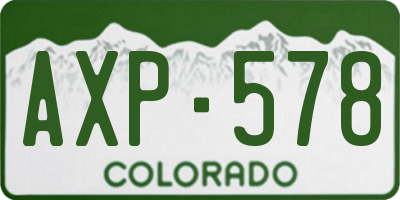 CO license plate AXP578