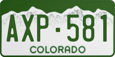 CO license plate AXP581