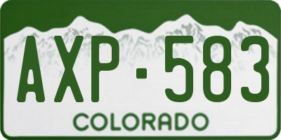 CO license plate AXP583
