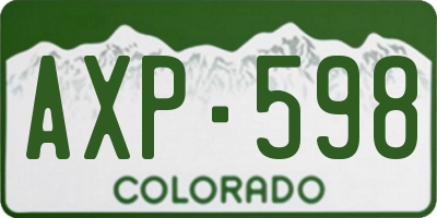 CO license plate AXP598