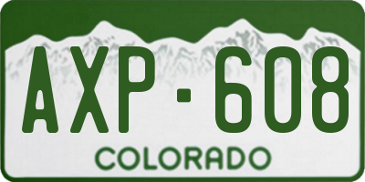 CO license plate AXP608