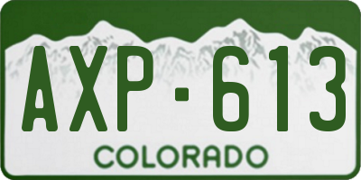 CO license plate AXP613