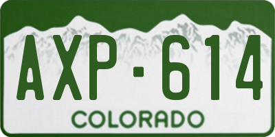 CO license plate AXP614