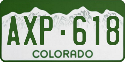 CO license plate AXP618