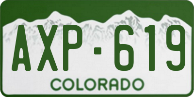 CO license plate AXP619