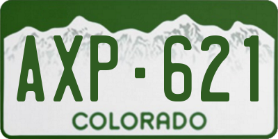 CO license plate AXP621