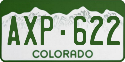 CO license plate AXP622
